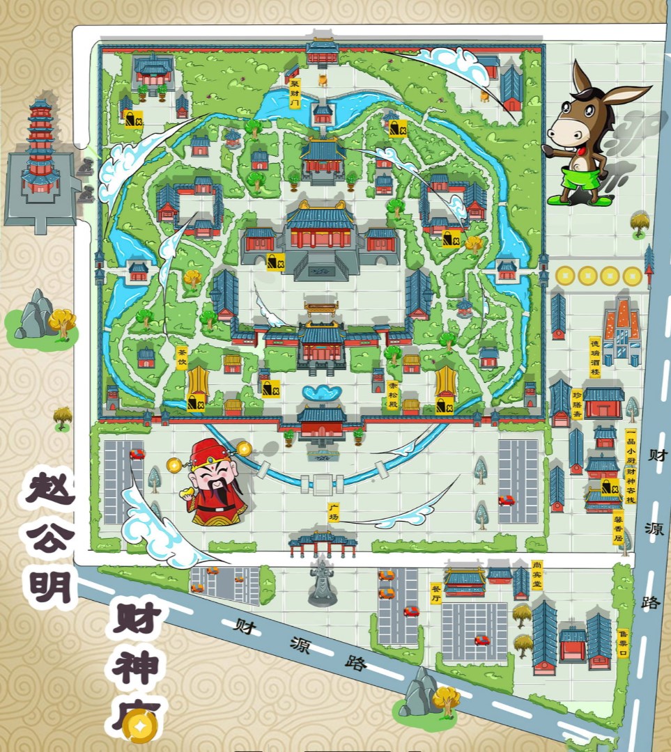 桐庐寺庙类手绘地图